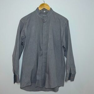 Carlo Pacini Vintage Men's Gray Long Sleeve Button Down Dress Shirt Size L